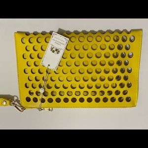 VEGAN Leather Trendy retro clutch and wristlet. 2pc.